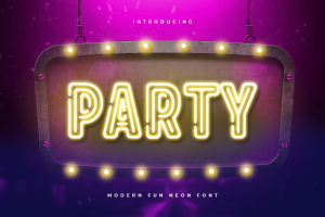 Party – Modern Fun Neon Font