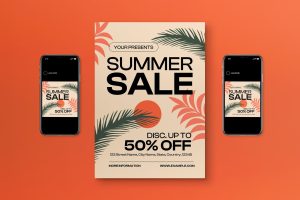 Peach Modern Summer Sale Flyer
