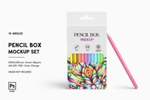 Pencil Box Mockup Set
