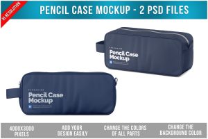 Pencil Case Mockup – 2 Photoshop Files