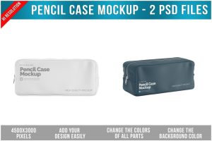 Pencil Case Mockup – 2 Photoshop Files