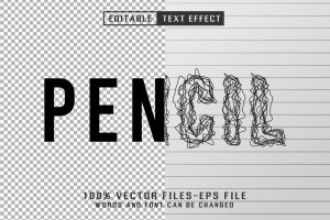 Pencil Editable Text Effect