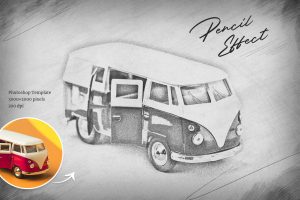 Pencil Effect Photoshop Template