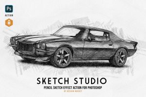 Pencil SKetch Effect Action For Photoshop