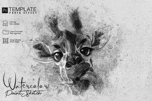 Pencil Sketch Watercolor Photo Effect Template