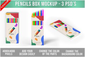 Pencils Box Mockup