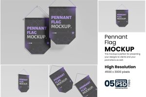 Pennat Flag Mockup