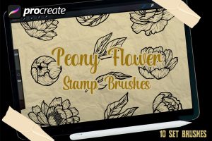 Peony Flowers Stamp Brush