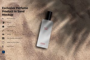 Perfume Product In Sand Mockup