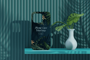 Phone Cases Mockup Green Leaf