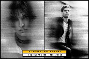 Photocopy Scan Lines Effect