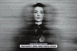 Photocopy Scan Lines Photo Effect