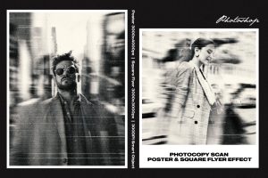 Photocopy Scan Square and Poster Effect