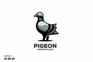 Pigeon illustration logo