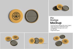 Pin Badge Mockup