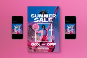 Pink Edgy Modern Summer Sale Flyer
