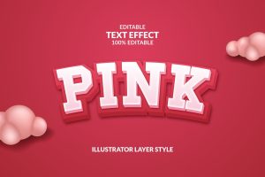 PINK Editable illustrator text effect