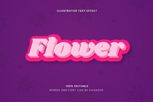 Pink Flower Text Effect