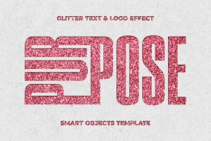 Pink Glitter Cutout Text & Logo Effect