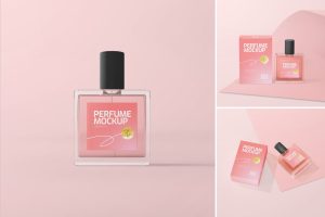 Pink Perfume Mockup