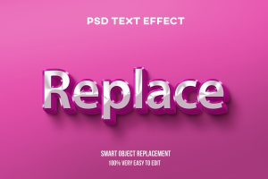 Pink silver glossy text effect