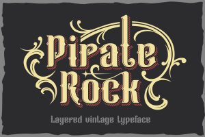 Pirate rock – vintage layered font