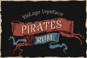 Pirates rum vintage typeface