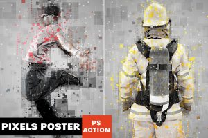 Pixels Poster Photoshop Action