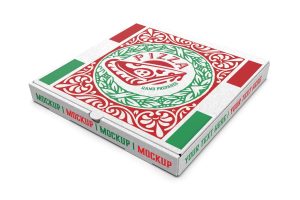 Pizza Box Mockup Colored