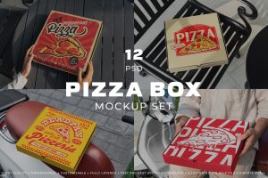 Pizza Box Mockups Set