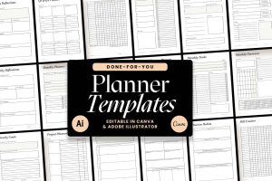 Planner Templates for Canva & Illustrator
