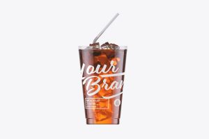 Plastic Cup with Soda  Mockup