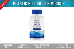 Plastic Pill Bottle Mockup