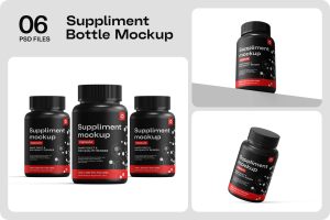 Plastic Supplement Bottle Mockup