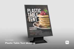 Plastic Table tent Mockup