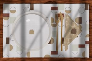 Plates and Napkin Set Mockup