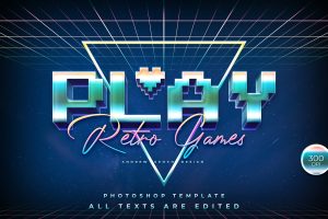 Play – 80s Retro Text Effect