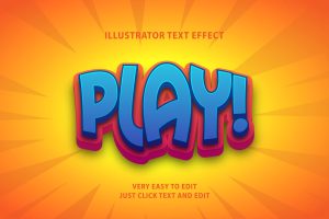 play cartoon text effect