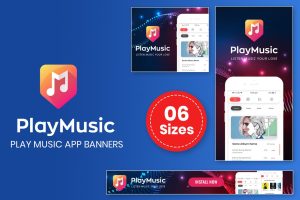 Play Music App Banners Template
