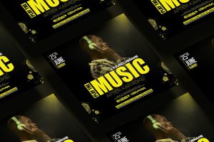 Play The Music Square Flyer & Instagram Post
