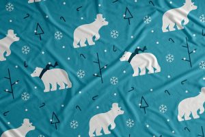 Polar Bear Snow Vector Seamless Pattern Background