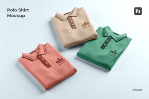 Polo Shirt Folded Mockup