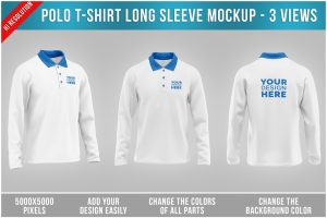 Polo T-Shirt Long Sleeve Mockup