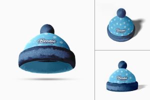 Pom Pom Beanie Hat Psd Mockups Collection