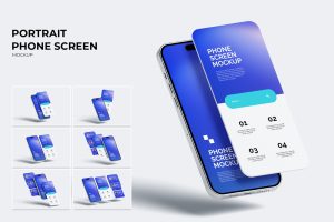 Portrait Phone With App Screen Mockup