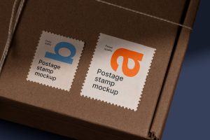 Postage stamp mockup