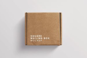 Postal Square Box Mockup