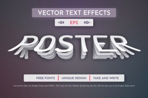 Poster Paper – Editable Text Effect, Font Style