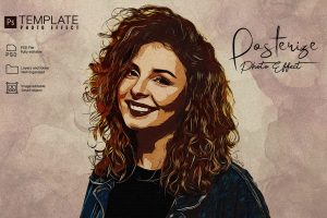 Posterize Photo Effect Template Photoshop
