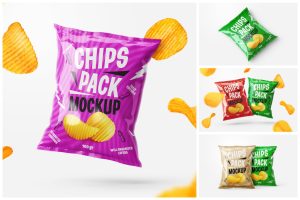 Potato Chips Package Mockup Set